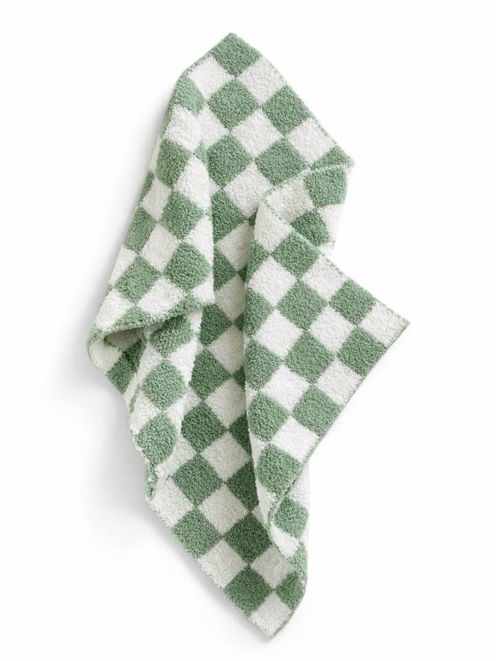 Phufy® Bliss Checkerboard Mini Blanket, Sage for wholesale by SpearmintLOVE