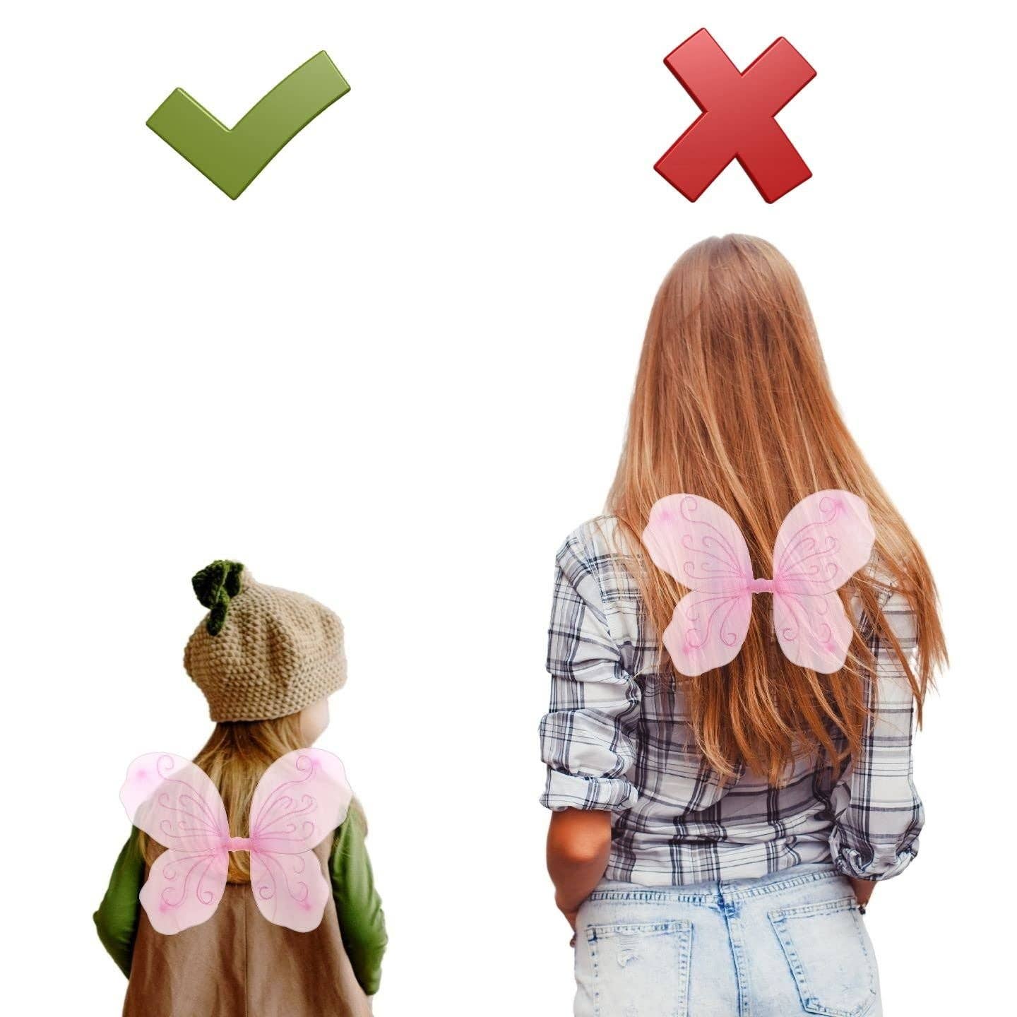 Topkids Accessories – wholesale Costume – Child – Angel Wings Fairy Butterfly Pixie Tinkerbell Fancy Dress Outfit Girls Dressing Up Costume Baby Toddler Kids Childs Small Tiny Mini Toy Fairywings Set Glitter32