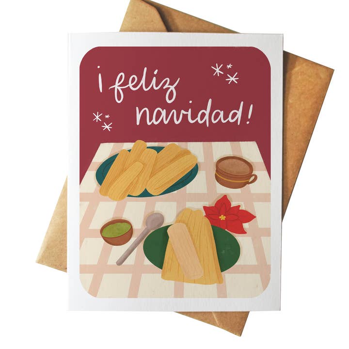 Feliz Navidad Tamales for wholesale by Mazapan Paper Co.