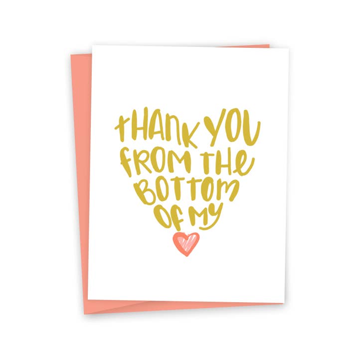 Jolie carte de remerciement - Bottom of My Heart pour la vente par funday goods