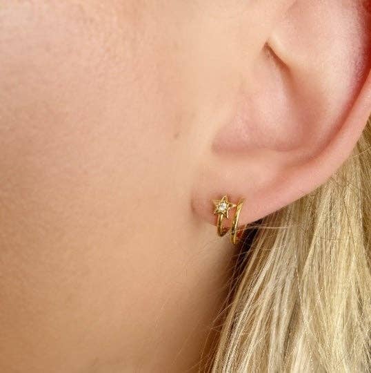 GoldFi - Wholesale Stud/Post Earrings - 18k Gold Filled Dainty Blinking Star Stud Earrings4