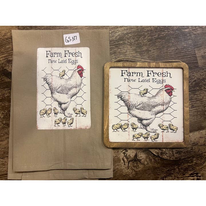 39 Easter 28x28" Towel and 8x8" wooden Plaque Hand made for wholesale by Raggedy Junction