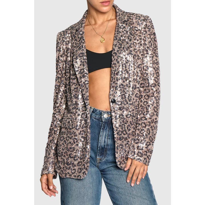 Leopard Print Sequin Denim Jacket Leopard Print Sequin Denim Jacket