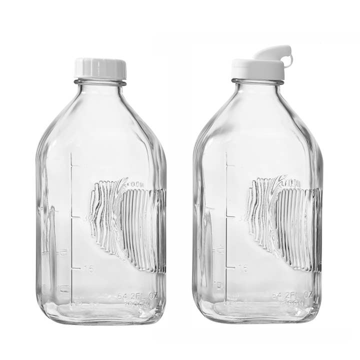 Fox Run Large Glass Milk Bottles, Set of 2 64oz/2 Quart for wholesale by Fox Run Brands