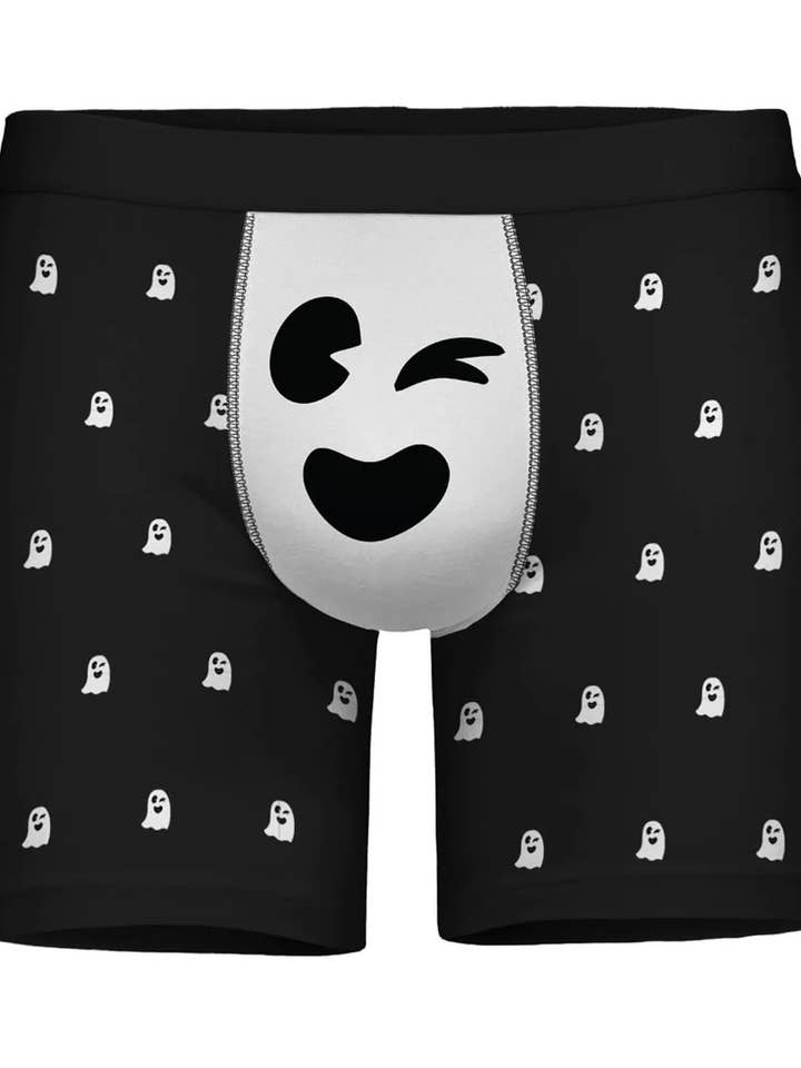 Slips Ghost Boxer pour hommes - Sous-vêtements d'Halloween pour hommes pour la vente par Tipsy Elves