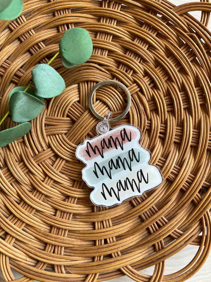 Mama Acrylic Keychain for Backpack, Purse, Lanyard for wholesale by Meg Creates