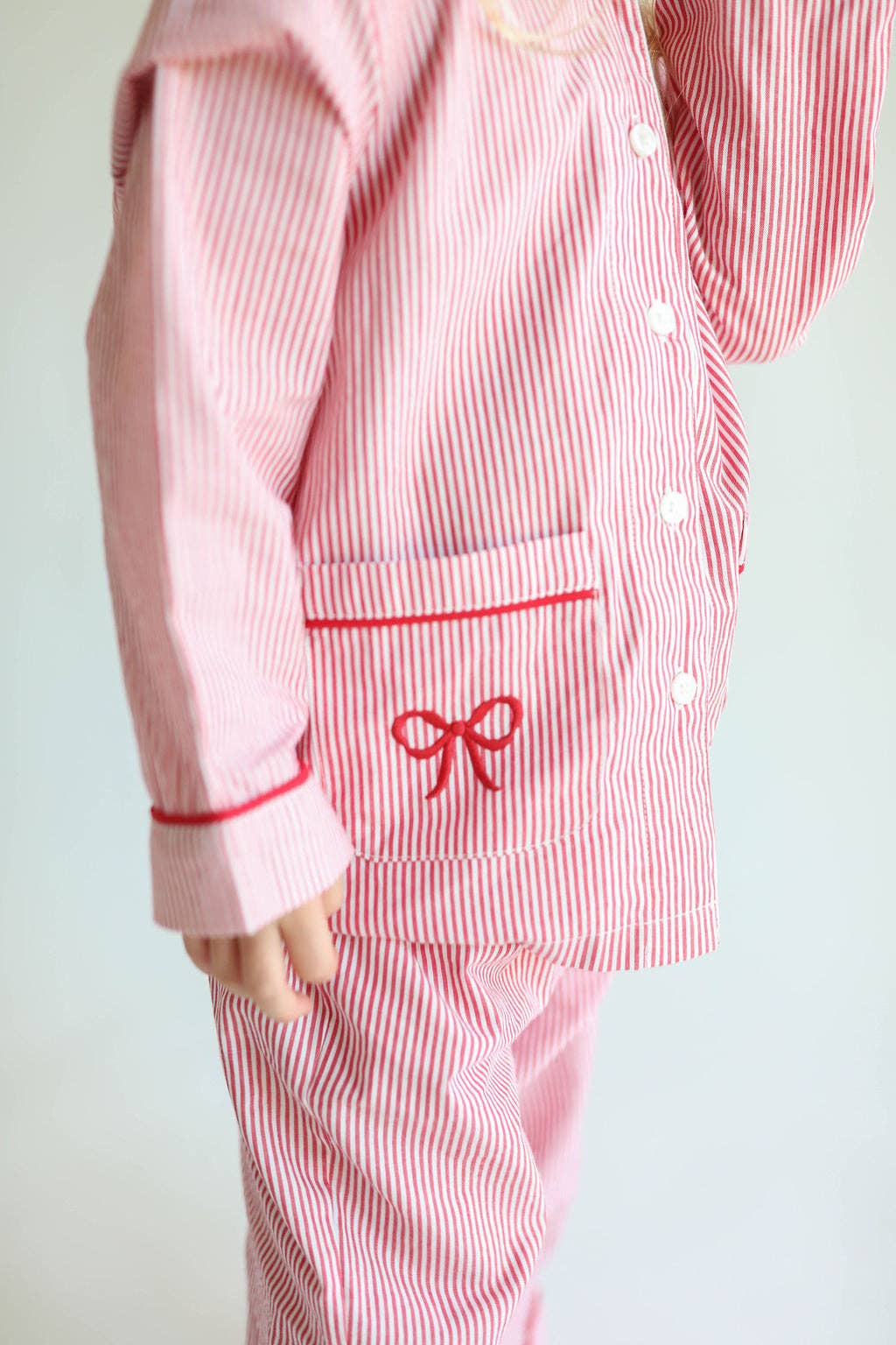 Petite Moss - Wholesale Sleepwear Set - Kids - Joyeux Noël Pajama Set wtih Bow7
