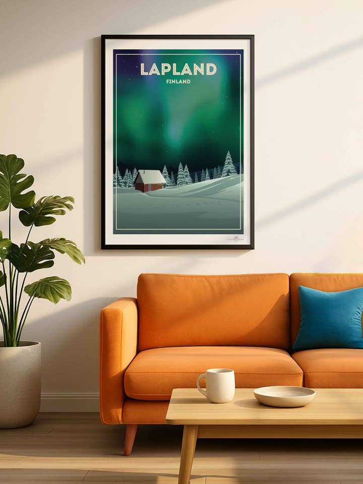 Lapland Finland Travel Poster Print for wholesale by Paradise Posters