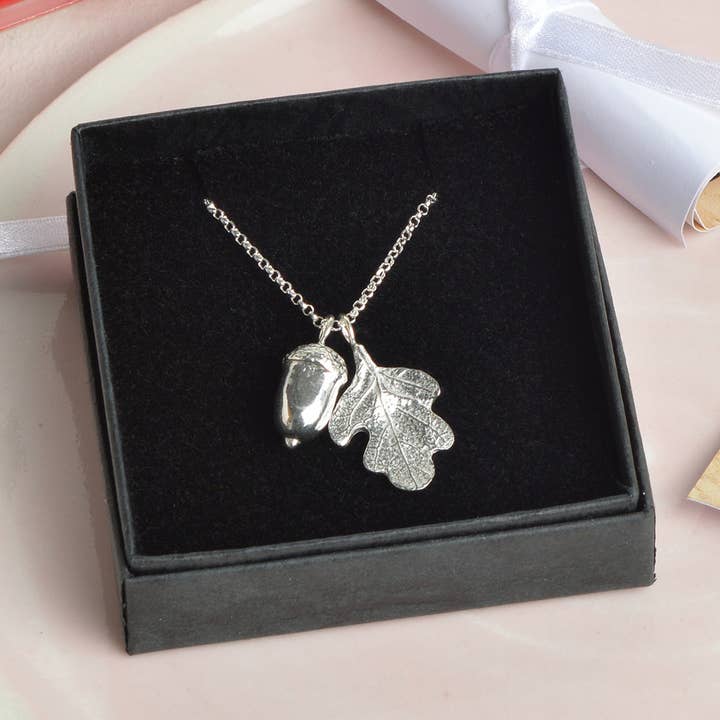 Glover & Smith - Wholesale Kids Necklace - Kids - Acorn & Oak Leaf Christening Necklace Gift For Girls0