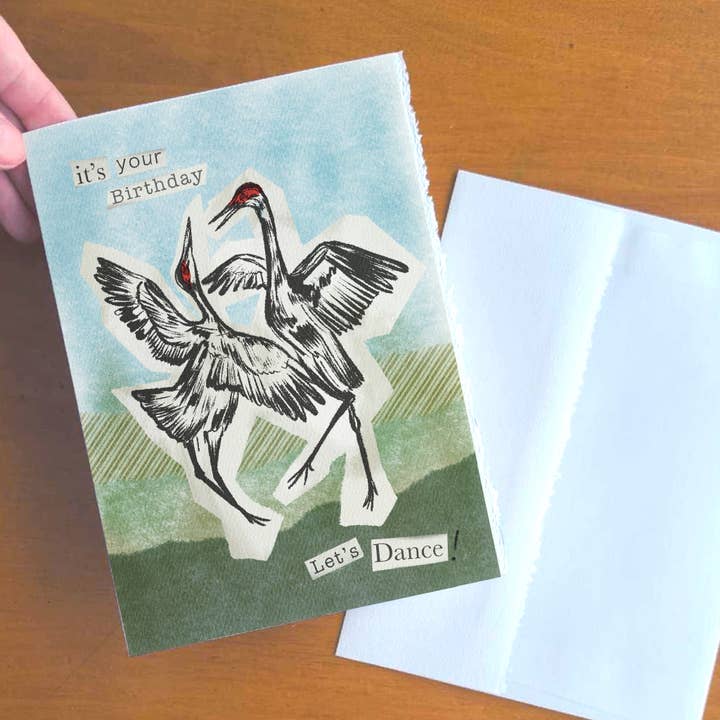 Sandhill Cranes "Het is je verjaardag" Illustratieve Kaart voor wholesale door To Draw Attention