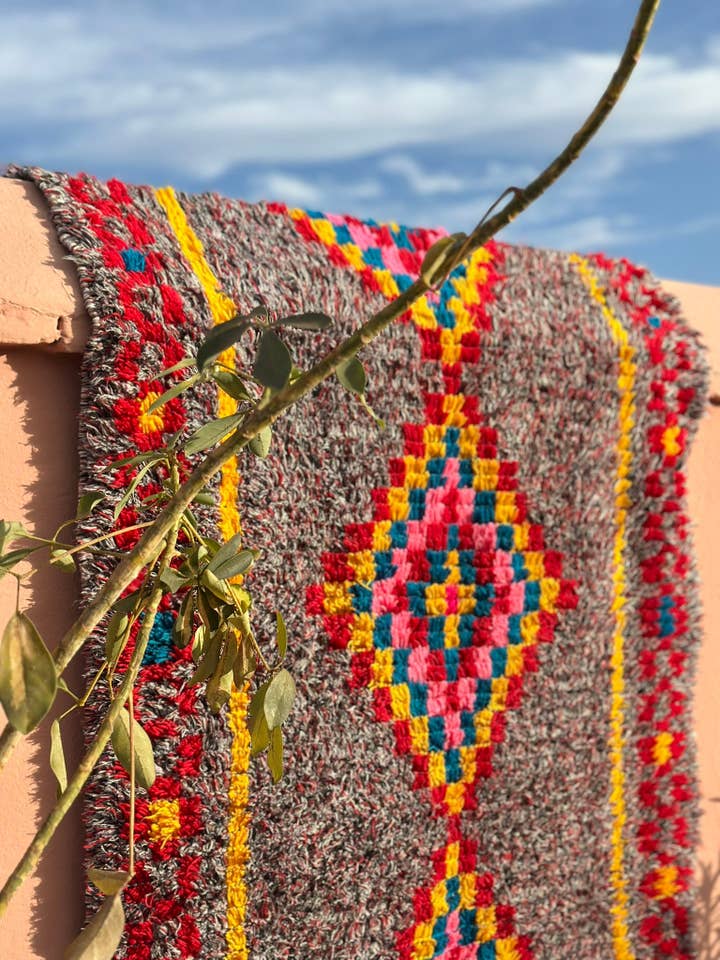 RMADI Boucherouite-Teppich | 290 x 85 cm für den Großhandel von SOUK in the CITY