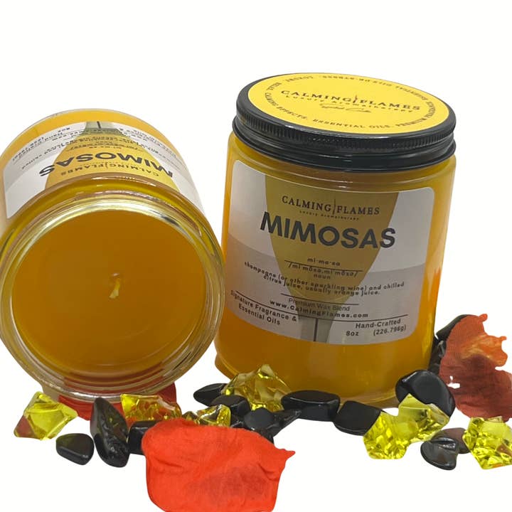 Calming Flames LLC - Wholesale Pot/gevulde kaars - Mimosa geurkaarsen - etherische oliën van kamille en zoete sinaasappel - Aromatherapiekaarsen4