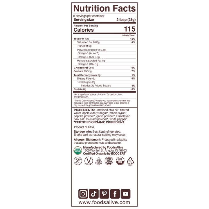 Foods Alive - Wholesale Salad Dressing - Garlic Paprika Salad Dressing - Organic5