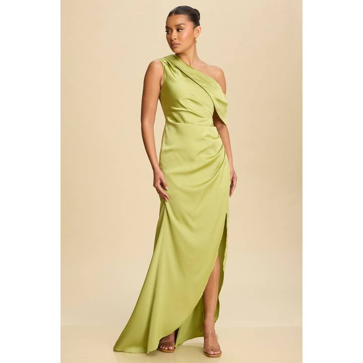 SATIN OFF/S MAXI GOWN for wholesale by Luxxel
