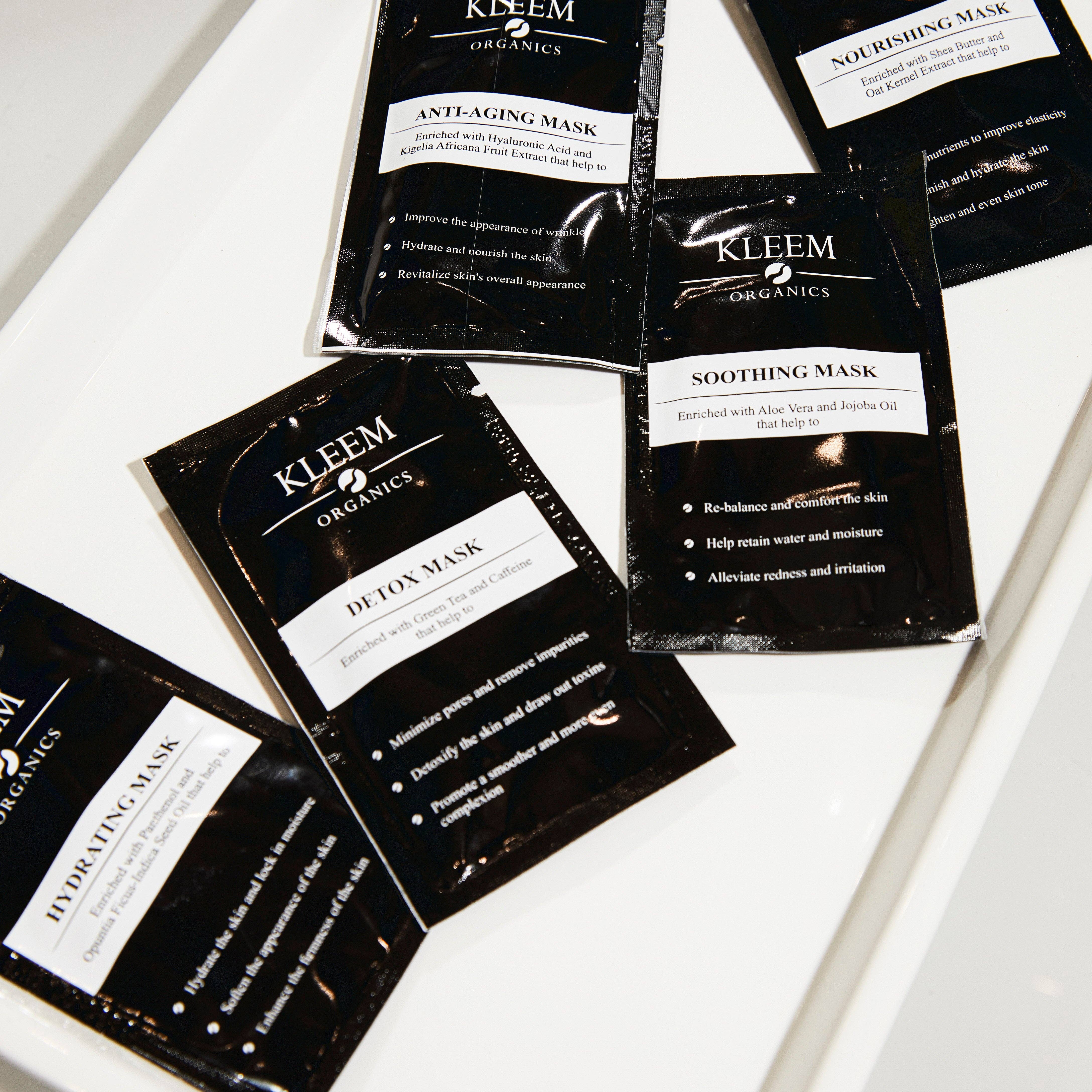 Kleem Organics - Wholesale Skincare Face Mask - FREE 5 PACK FACE MASKS SET2