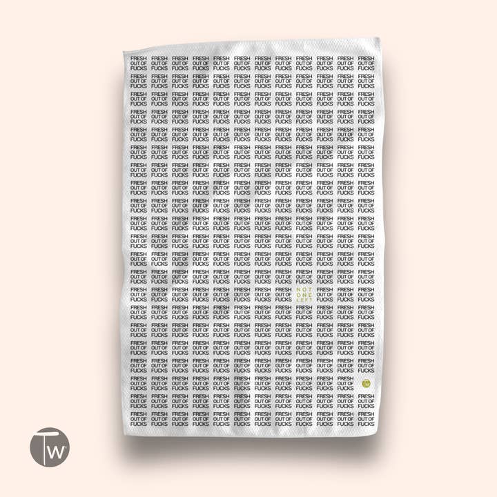 Twisted Wares - Wholesale Tea Towel - Please Leave By 9 Black and White Tea Towel2