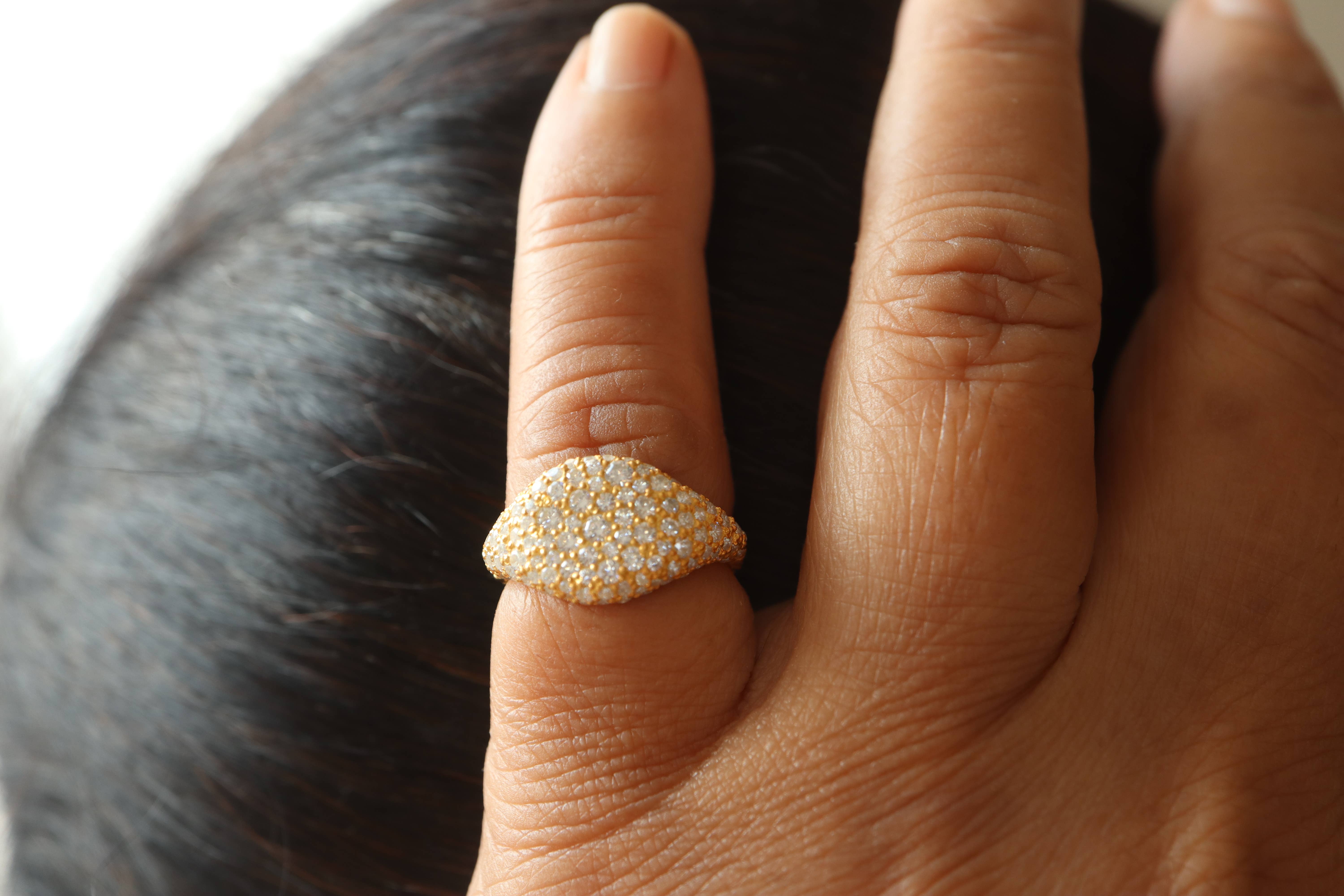 GEMPARA - Wholesale Multi-Stone Ring - 18K Gold Vermeil 925 Silver Pinky Pavé Moissanite Ring 0