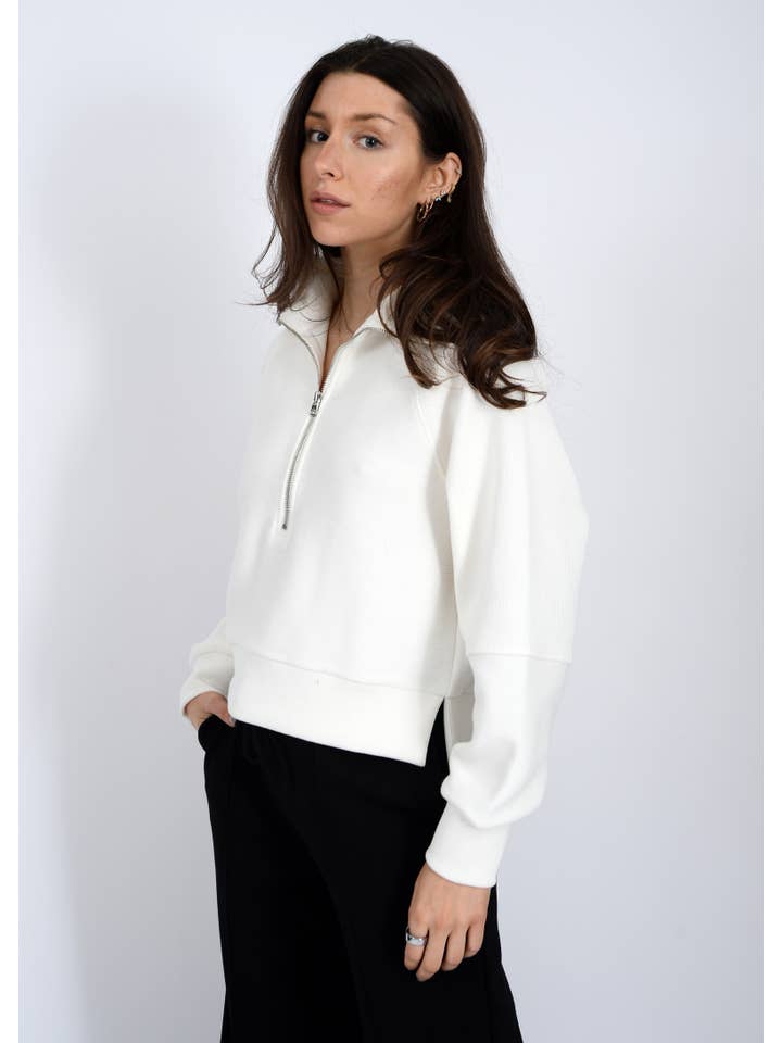 RD Style - Wholesale Knit Top - Women's - Miu Ottoman Soft Knit Ls Mock Half Zip Top1