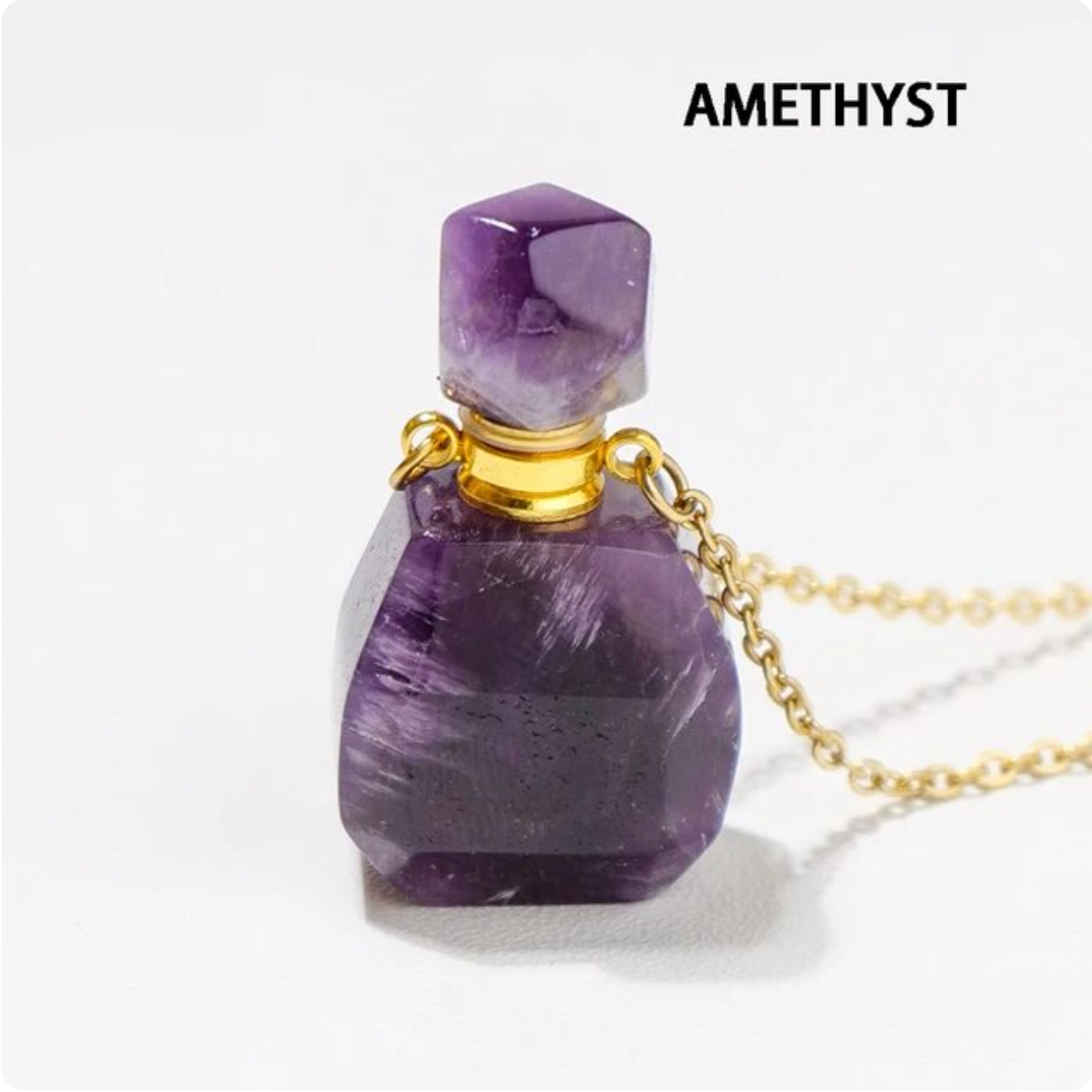 Crystolver (We Cover All Import Fees) - Wholesale Pendant/Charm Necklace - Gemstone  Essential Oil  Bottle Pendant Necklace2