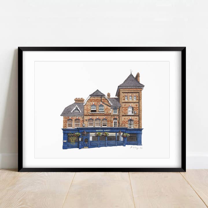 Crystal Palace - White Hart - Giclée Print (unframed) for wholesale by Ana Gallego Illustrations