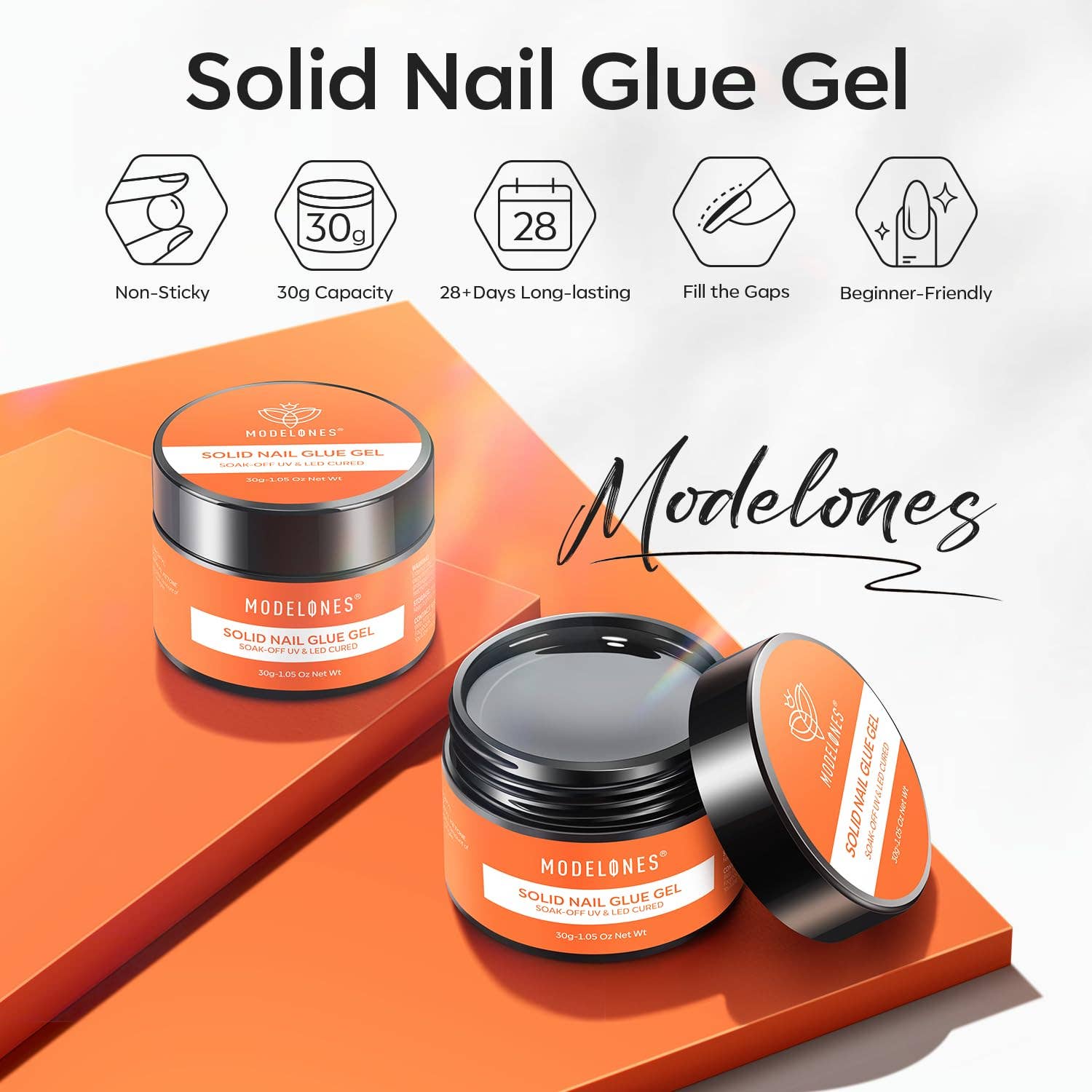 Modelones - Wholesale Nail Hardener/Strengthener - Modelones Soild Nail Glue Gel 30g1