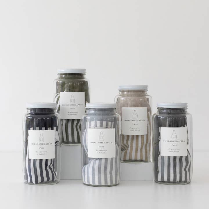 Heirloomed Collection - Wholesale Apron - Kids - Keepsake Jar Linen Child Apron Pewter6
