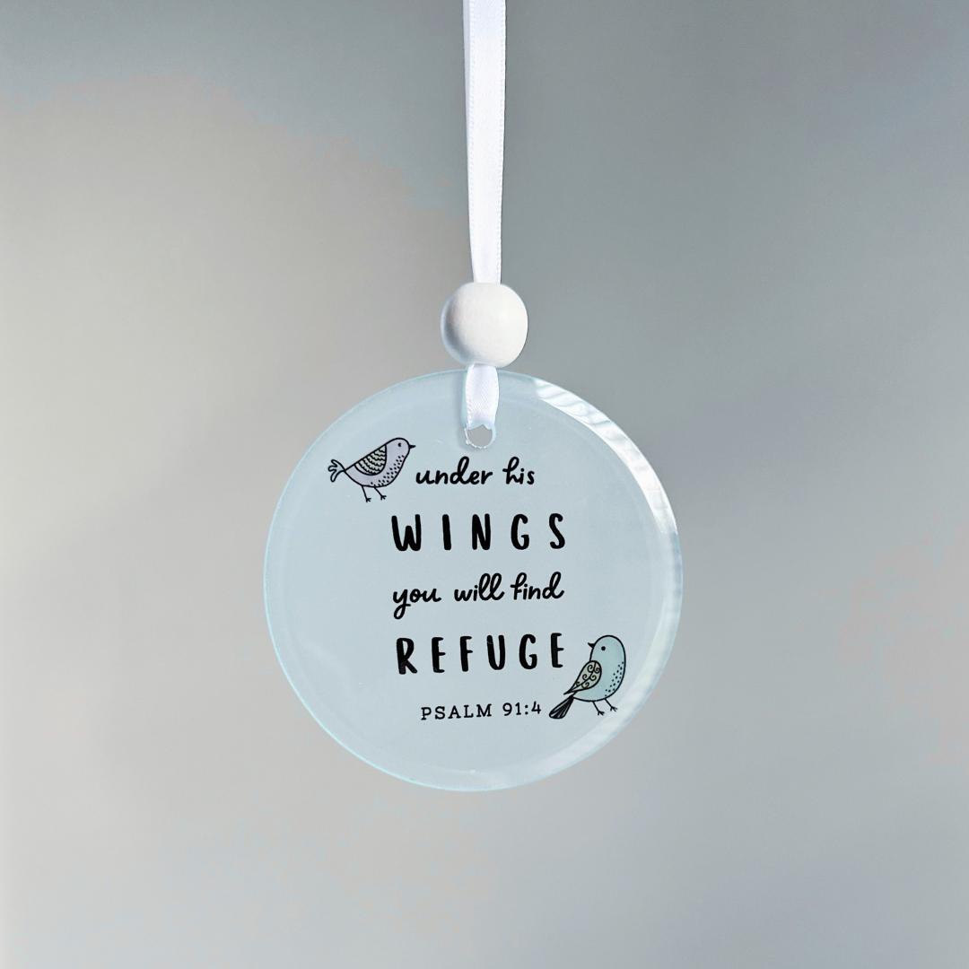 So Thoughtful Gifts - Vente Attrape-soleil - Breloque Scripture pour fenêtre - Psaume 91:4 | Suncatcher1