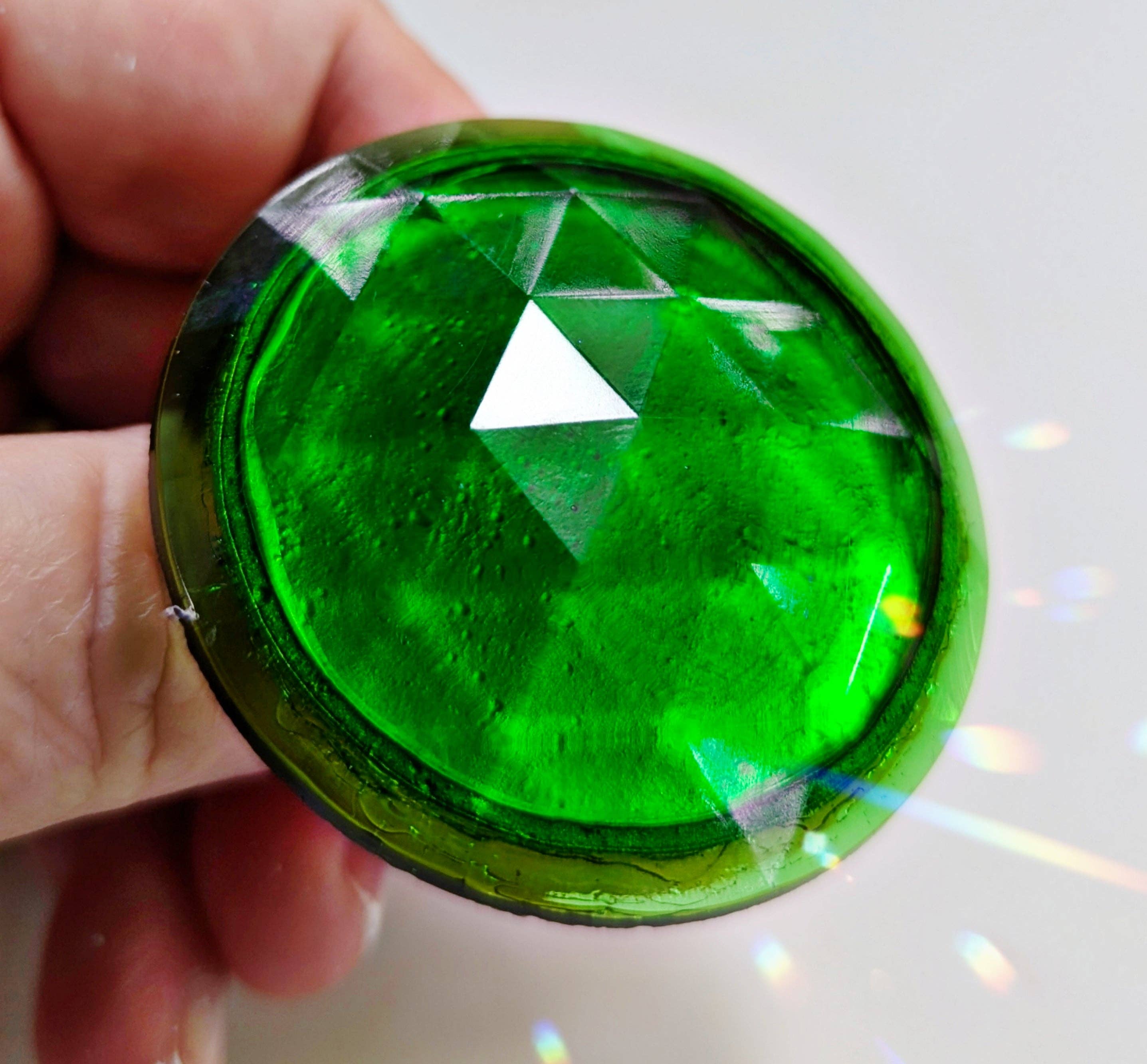 Gay Isber Designs - Wholesale Cocktail/Statement Ring - Jumbo Vintage Green-Faceted Stone Ring - Unisex, Adjustable Gold-Plated Base - Free Shipping in the US11