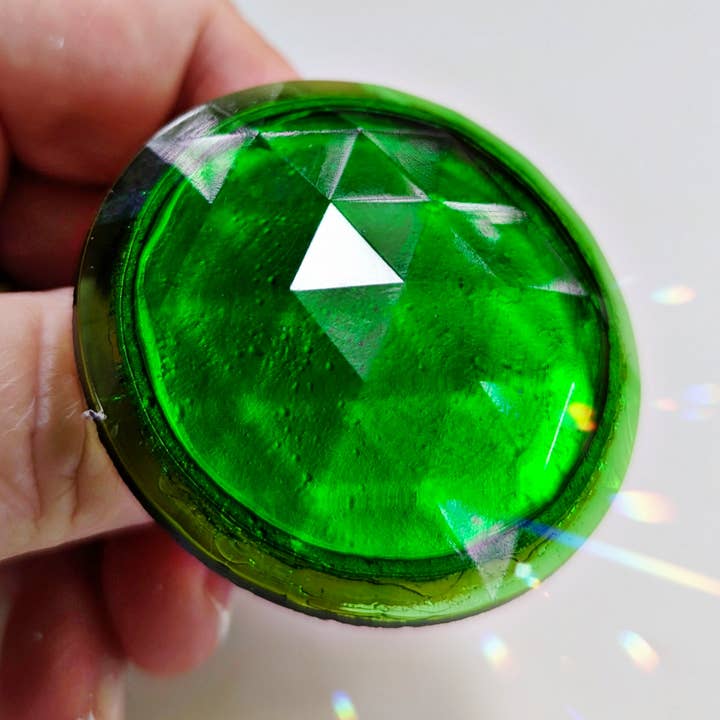 Gay Isber Designs - Wholesale Cocktail/Statement Ring - Jumbo Vintage Green-Faceted Stone Ring - Unisex, Adjustable Gold-Plated Base - Free Shipping in the US11