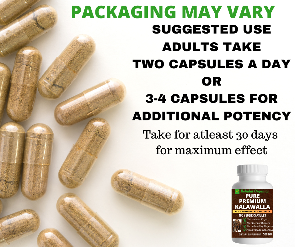 Behalal Organics - Wholesale Oral Supplement/Vitamin - Kalawalla Capsule Pure Premium Polypodium Leucotomos 500mg 17