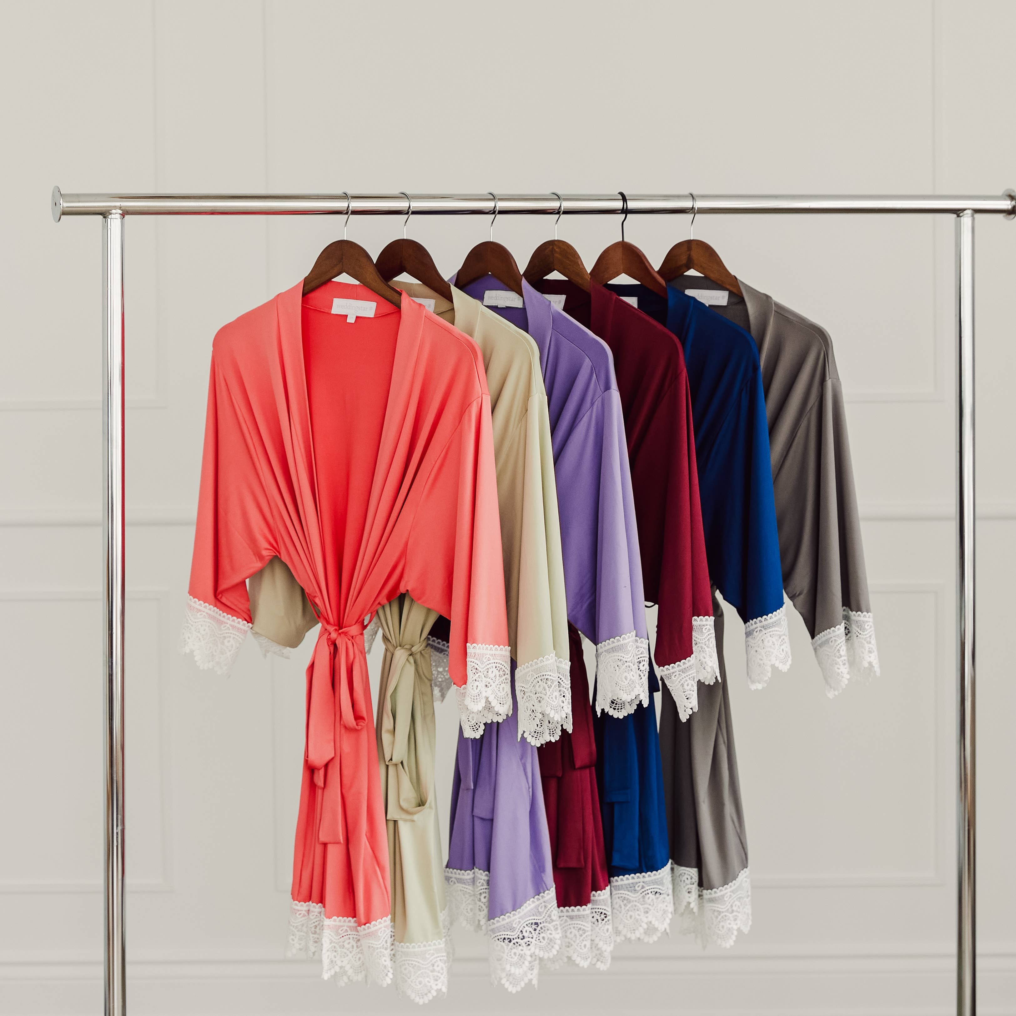 Weddingstar Inc. - Vendita all'ingrosso Vestaglia - Donna - Accappatoio in jersey da donna con bordo in pizzo - 10 colori13