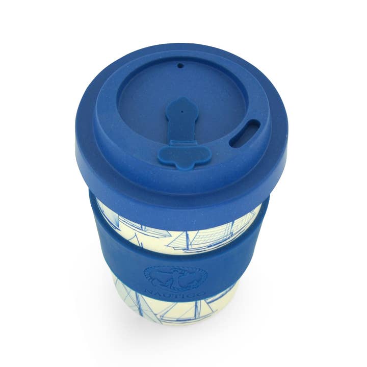 Sea Blue Bambu resor mugg | 300ml | NautiGo 'Segla bort' för wholesale på Faire