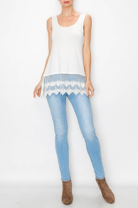 Origami Apparel ~  Lace and Crochet inspired – Großhandel Tanktop – Damen – TANKTOP MIT GLITZENDER SPITZE VERZIERT -T09 HOT FIX1