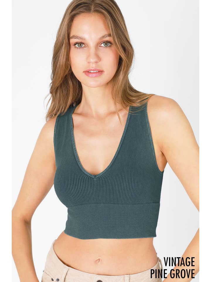 NIKIBIKI - Wholesale Knit Top - Women's - NS8192 - Vintage Plunge V-Neck Seamless Crop Top27