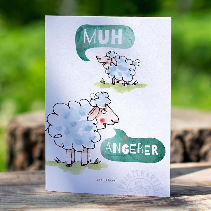 Postcard "Show-off" | Funny card with sheep for wholesale by Prinzenart