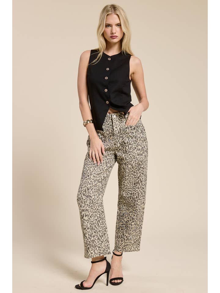 Mimosa - Wholesale Outerwear Vest - Women's - Button Down Sleeveless Round Neck Waistcoat Vest1