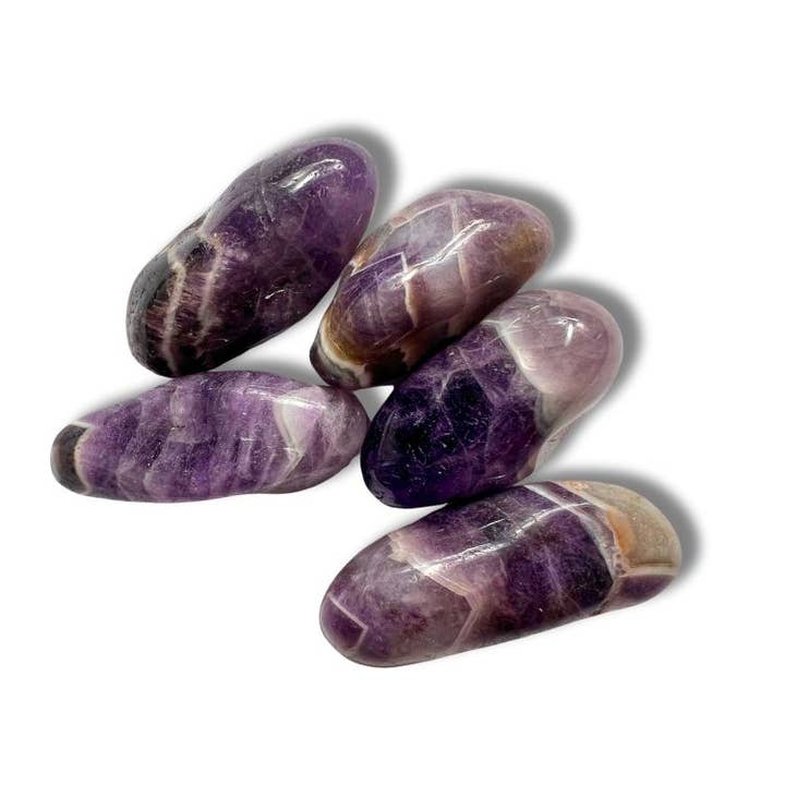 Ciottoli in ametista Chevron per la vendita all'ingrosso da parte di Crystal Magick Wholesale Ltd