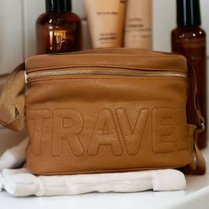 Hair Care Travel Bag - Vegan Leather