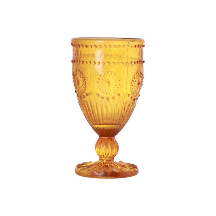 Rosha Living Inc - Wholesale Wine Glass - Evara Vintage Wine Glass Yellow