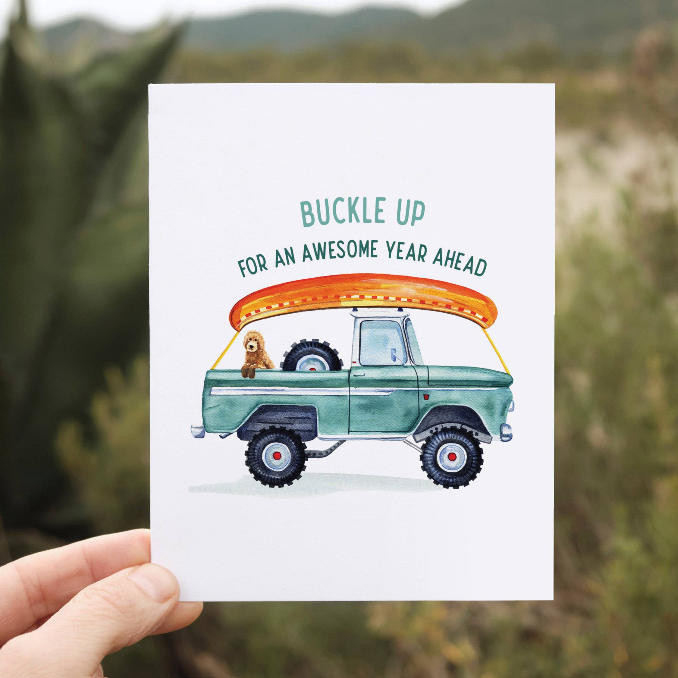 Watercolor Wednesday – Engroshandel Fødselsdagskort – Eventyr Fødselsdagskort til Barn | Lastbil og Hund Design2