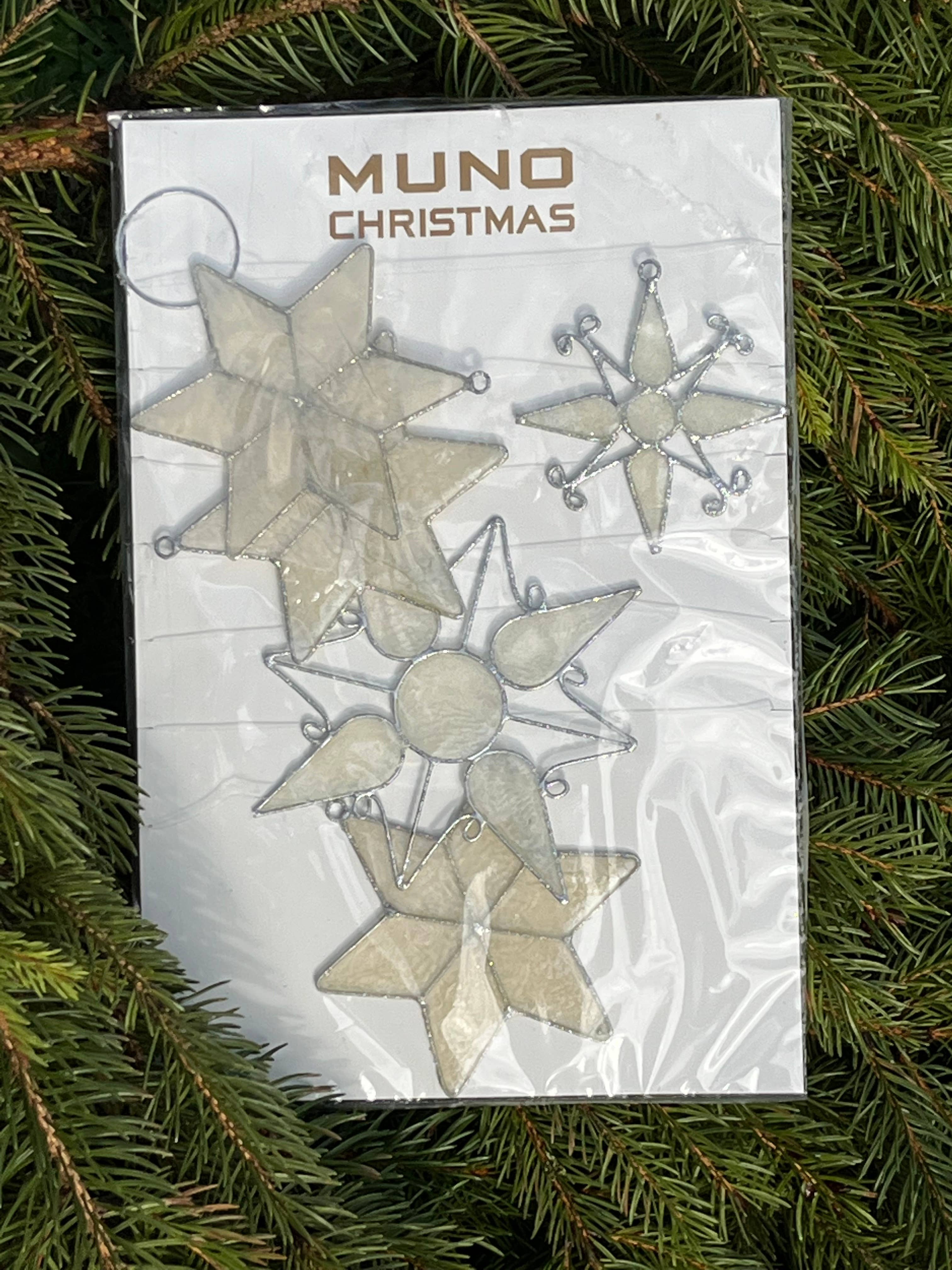 Muno - Wholesale Bunting/Garland - White Christmas Garland with Snow Flakes  & Stars2