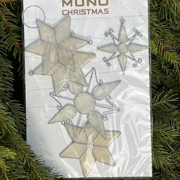 Muno - Wholesale Bunting/Garland - White Christmas Garland with Snow Flakes & Stars2
