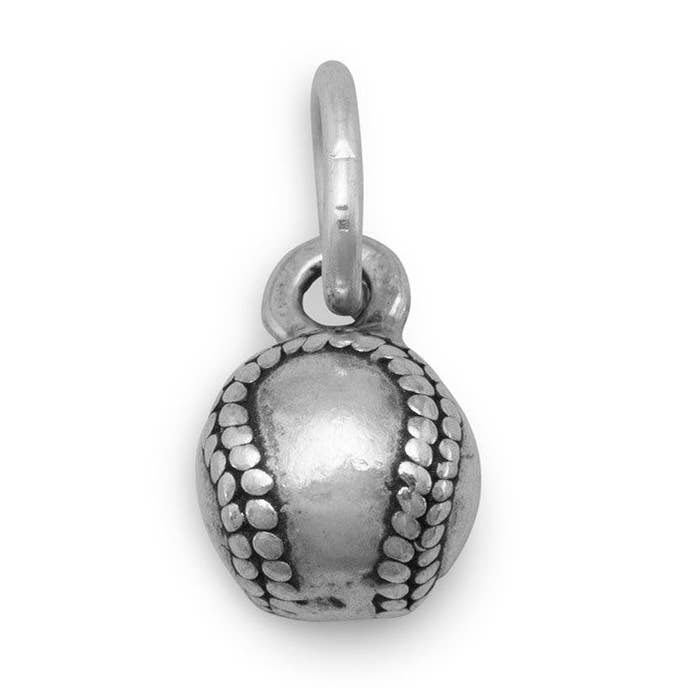 Oxidized Baseball Charm for wholesale by Silver Stars Collection