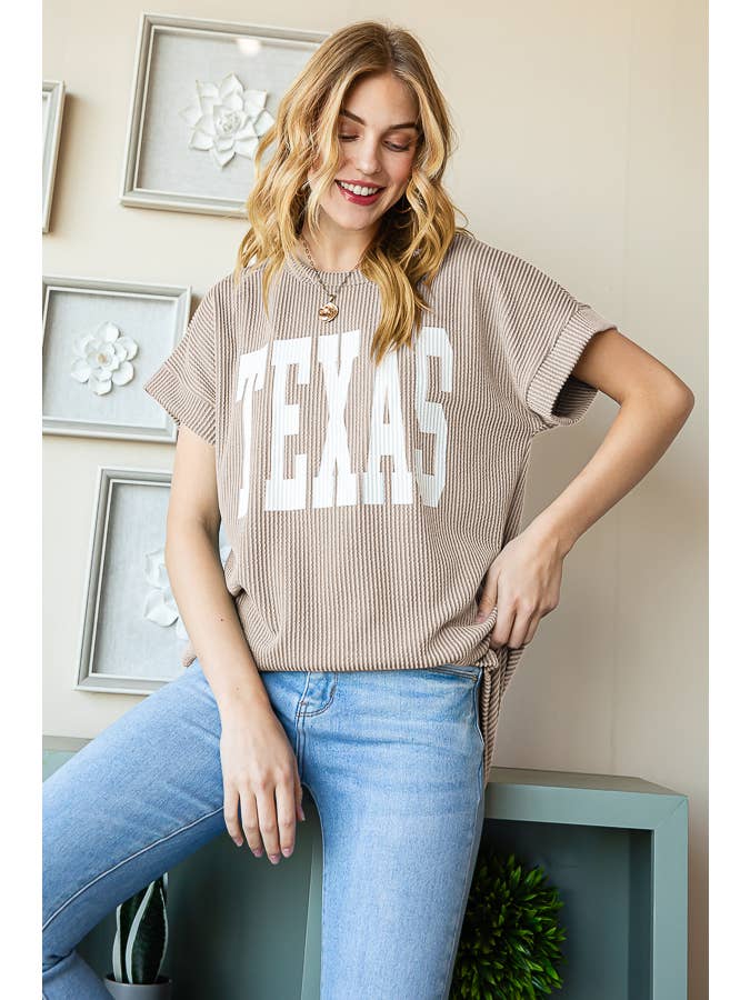 HEIMISH - Wholesale Tunic - Women's - ET7523-12 SOLID RIBBED LETTERING TOP10