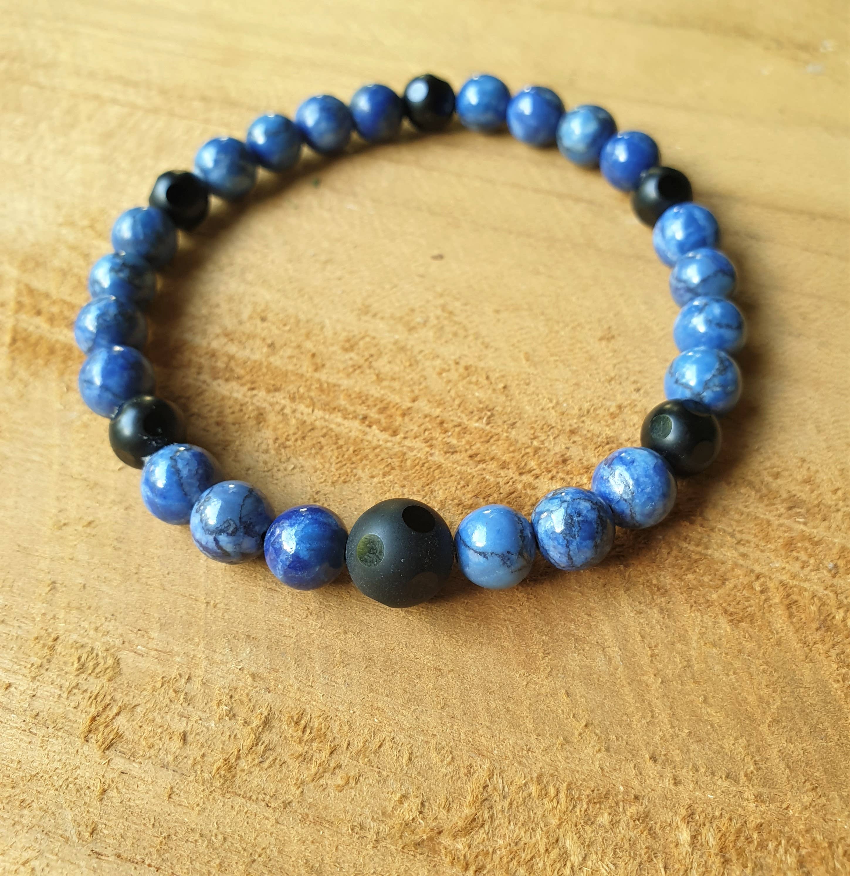 Lapiseum - Wholesale Beaded Bracelet - lapis onyx men's bracelet1