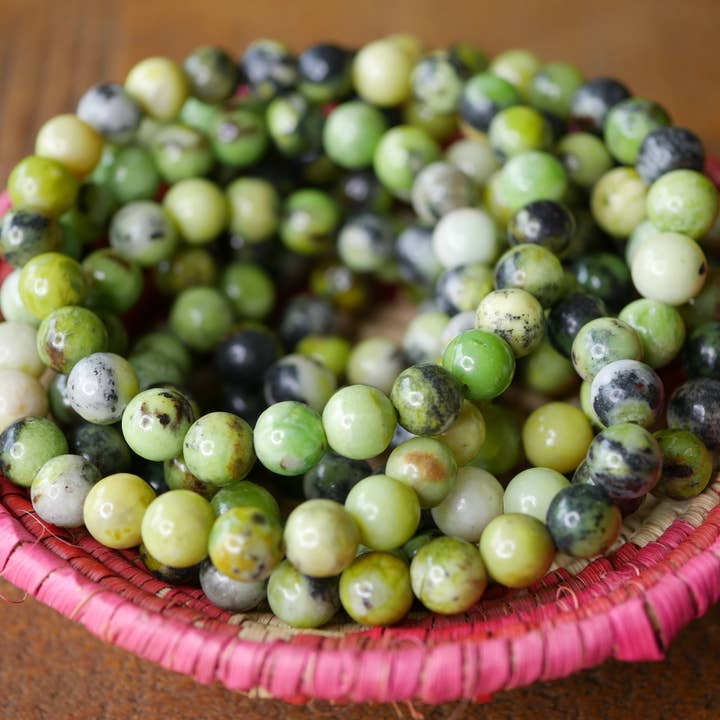 Superior Stones & Gifts INTL LLP – Engroshandel Perlearmbånd – Gemstone Stretch Armbånd Grøn Serpentin naturlig1