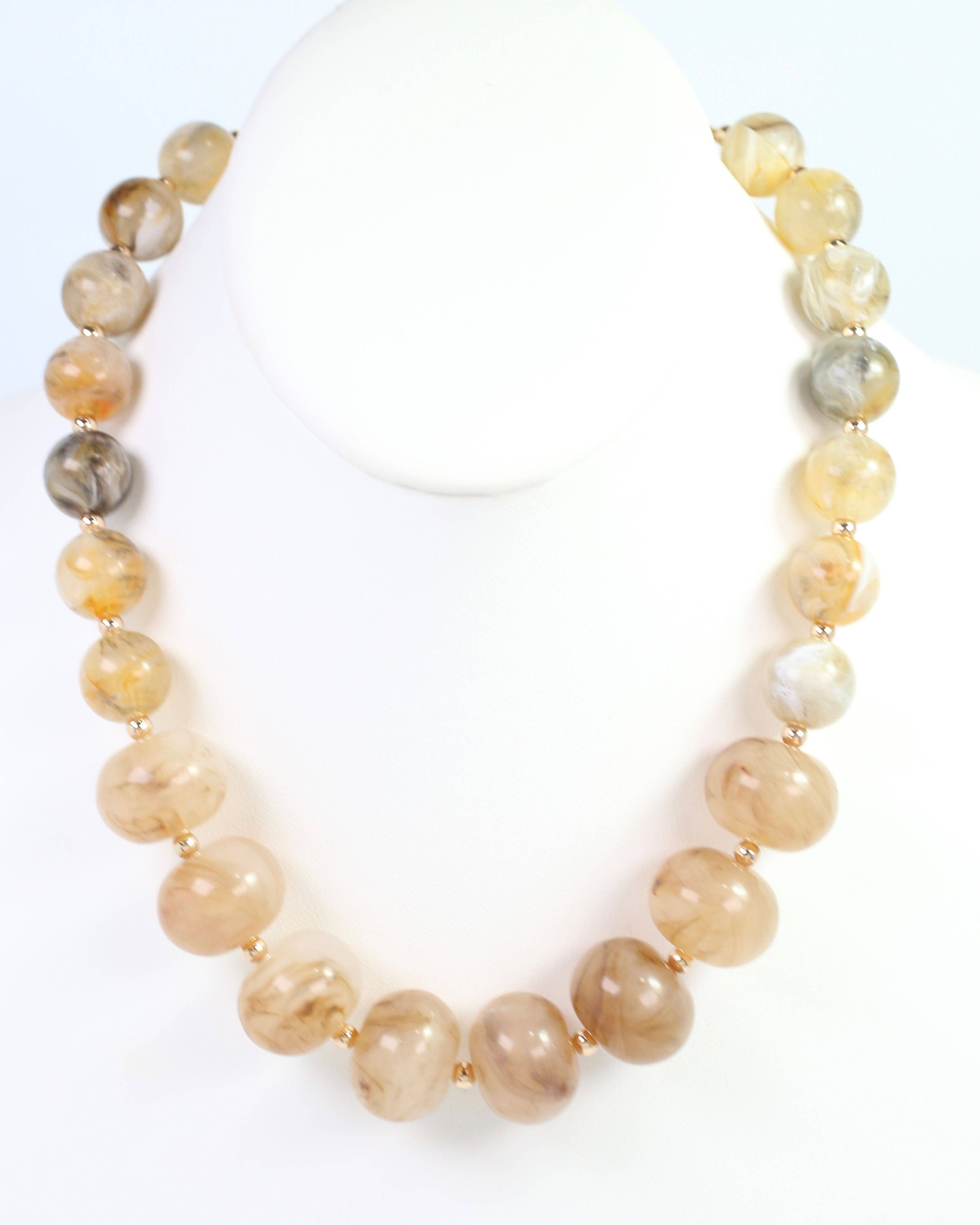 Caroline Hill - Wholesale Beaded/Pearl Necklace - Shelton Chunky Bead Necklace Natural Multi1