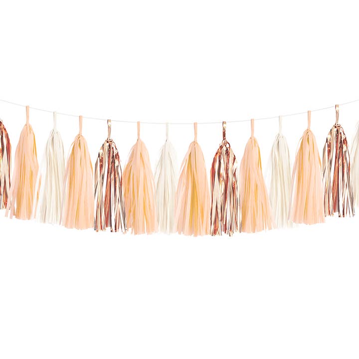 Tassel Garland Kit - Peach & Rose Gold for wholesale by Paperboy