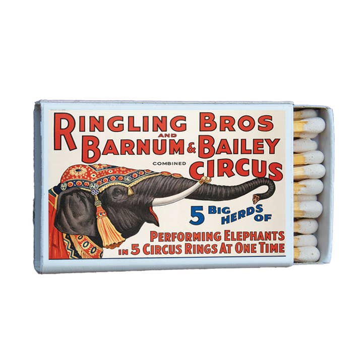 Allumettes du Cirque Ringling Bros • Boîte d'allumettes de décoration intérieure pour la vente par Most Amazing