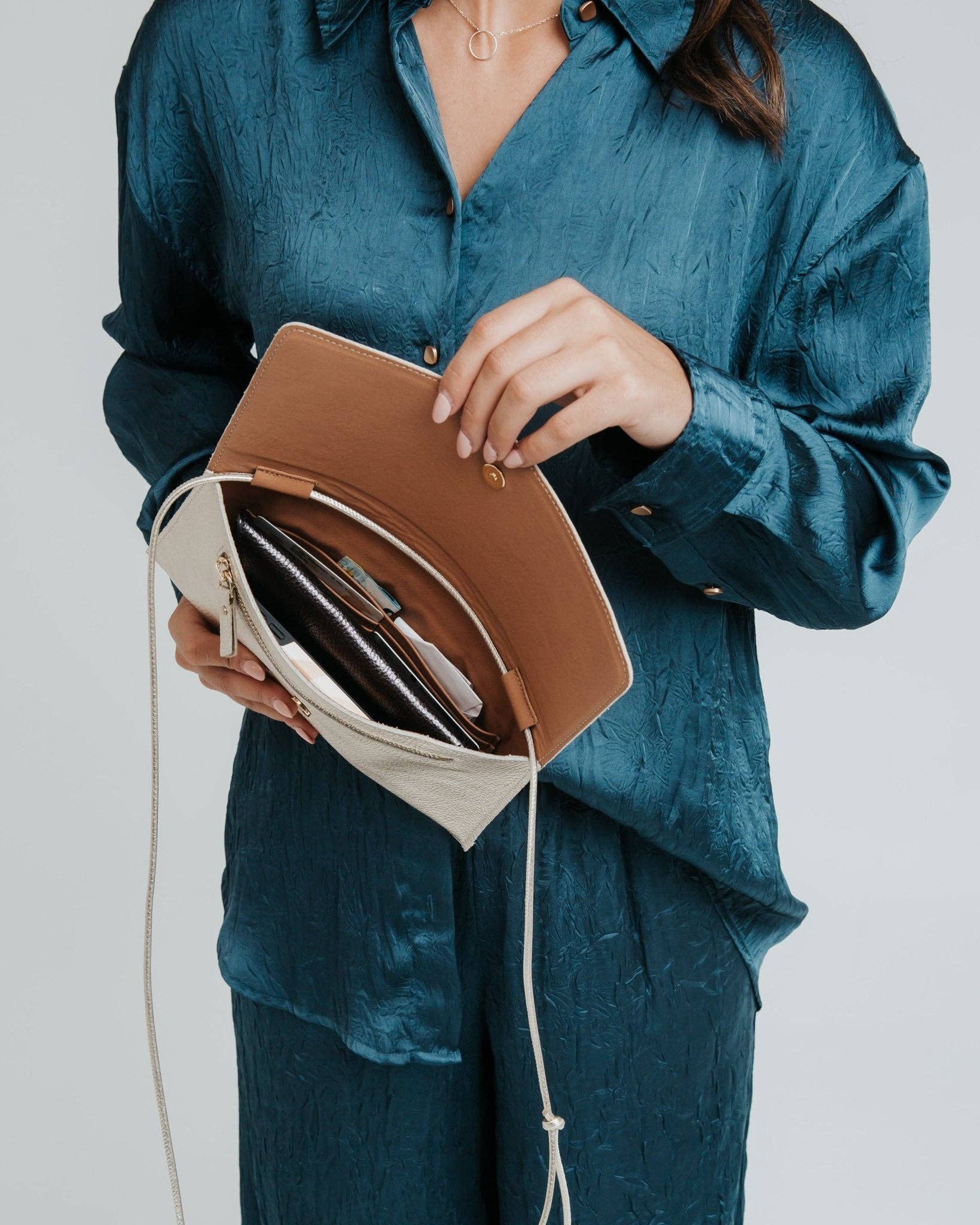 Ann Kurz - Wholesale Clutch Bag - Women's - Mini Thin Clutch - Metallic Provence2